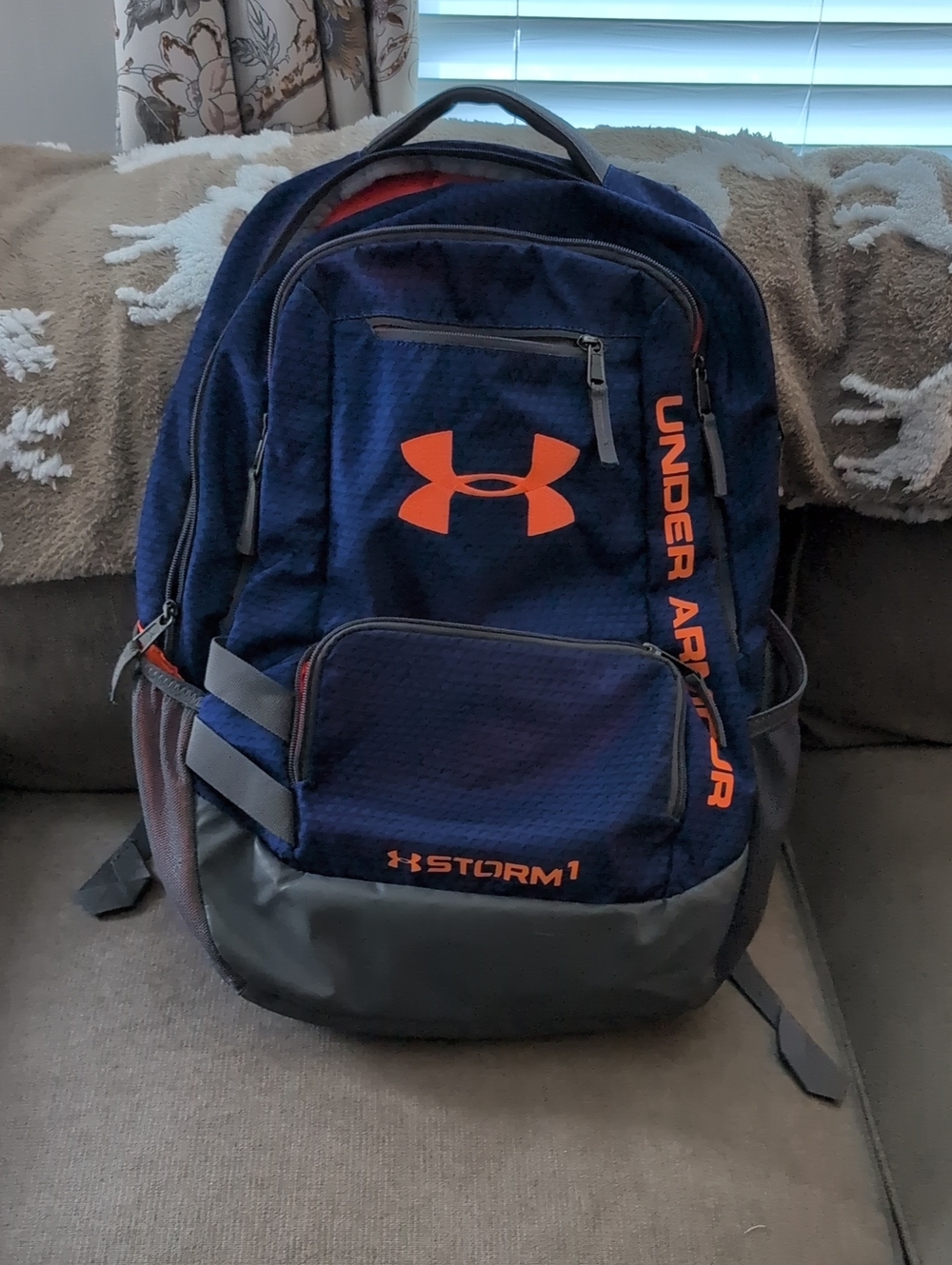 Under Armour Blue and Orange Storm1 Backpack